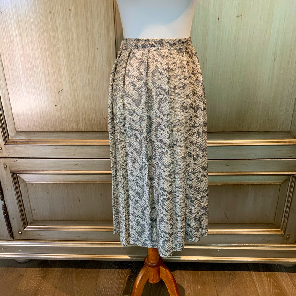 Vintage snake skin lame midi skirt